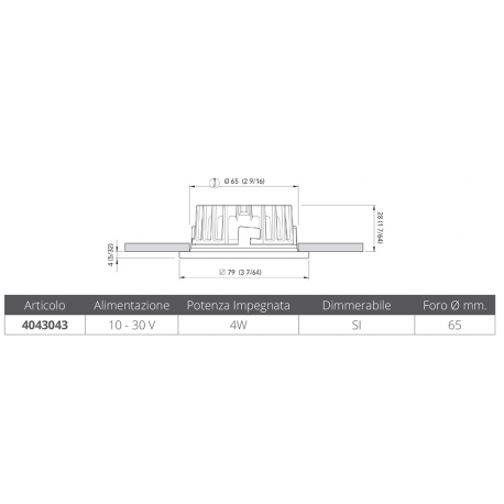 Faretto ad incasso marina hp