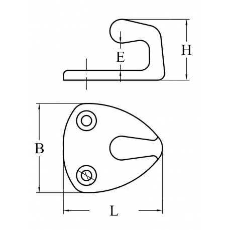 Edelstahlhaken ohne Sockel