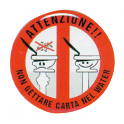 Divieto di gettare carta nel wc in rilievo
