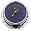 Barometer ø mm.120 verchroomd messing blauwe wijzerplaat