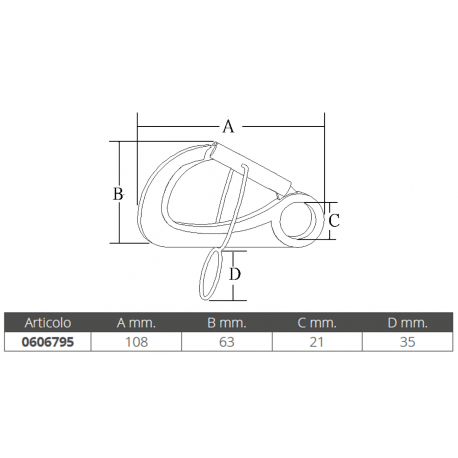 Snap hook for 316 stainless steel buoys