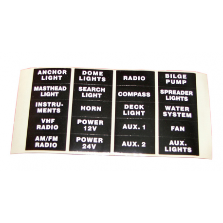 Juego de símbolos adhesivos negros para interruptores