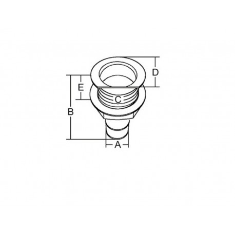 Drain for manhole in PVC with hose connector - Straight