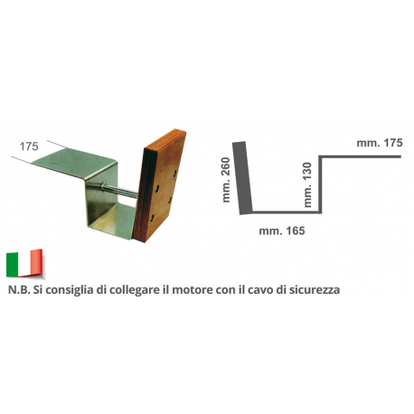 Supporto motore rinforzato max 15 hp
