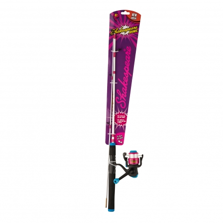 Caña y carrete Shakespeare Cosmic pink Spinning Combo para niños