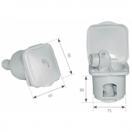 Top Line Witte PVC Inbouw Douchekopcontainer - Ceredi