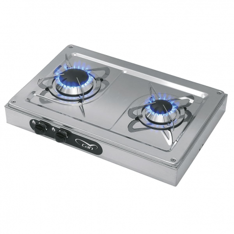 Plaque de cuisson à deux feux en acier inoxydable - Boîte de conserve