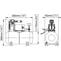 Compact M3 electrocompressor with 8 lt tank 2