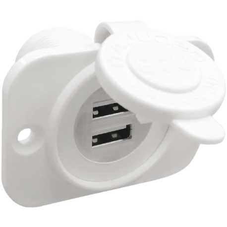 Double USB socket white