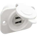 Hvit dobbel innebygd USB-kontakt