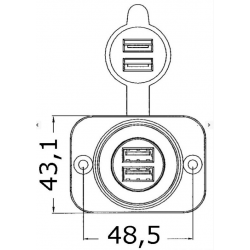 Duale USB-Buchse weiß 2