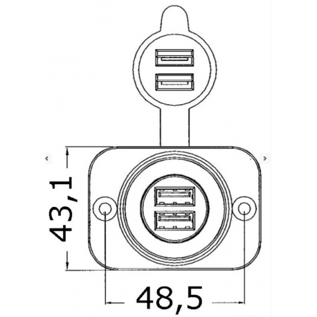 Double prise USB blanche