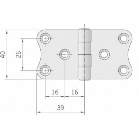 Mirror polished hinges - Dimensions 78 x 40