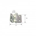 Cerniere in acciaio inox lucidate a specchio a squadra - Dimensioni 35 x 37 mm.