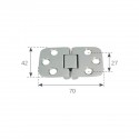 AISI 316 roestvrij stalen scharnier met stop - Afmetingen 70 x 42