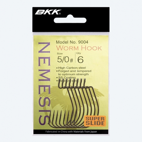 BKK Nemesis Worm Hook N.1/0 wide-gap offset hook