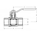 Brass ball valve with steel lever Dacromet