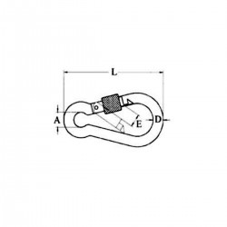 AISI 316 stainless steel carabiner with screw closure 2