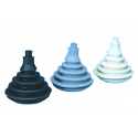 Skrufri påklikkbar gummikabelnippel.