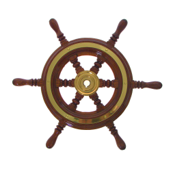Rueda de timón con mango de madera de caoba - Savoretti