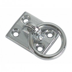 Verchromte Messingplatte mit Ring