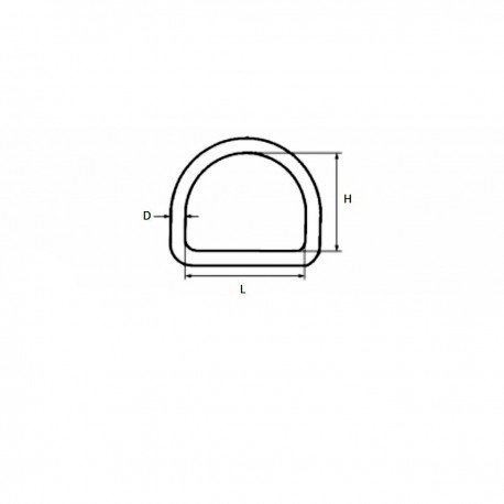 Anillo "D" de acero inoxidable