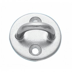 Plaque ronde en acier inoxydable AISI 316 avec chape et trous de vis