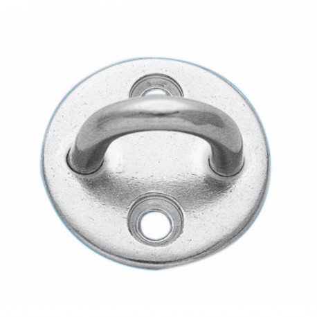 Placa redonda de acero inoxidable AISI 316 con orificios para horquillas y tornillos