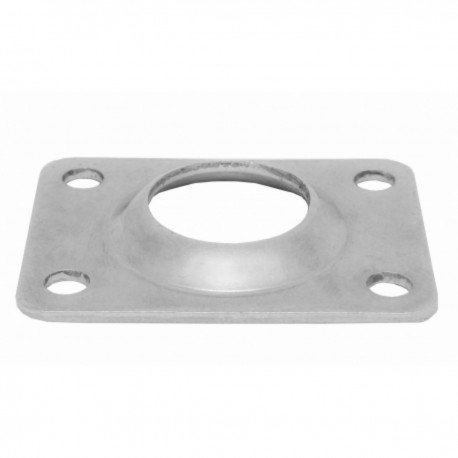Base rectangular recta de acero inoxidable