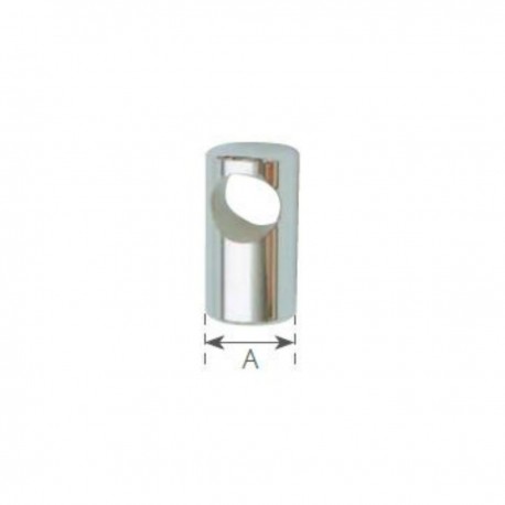 Central fitting for handrail in mirror polished AISI 316 stainless steel