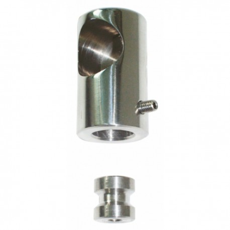 Accesorio final para pasamanos, acero inoxidable AISI 316, mecanizado a partir de una pieza maciza.