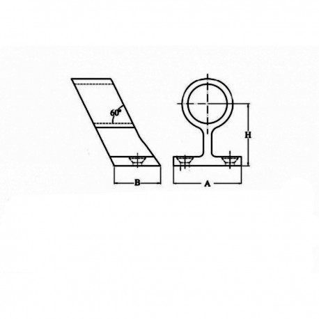 Central for handrail in stainless steel AISI 316