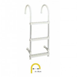 Ladder met geanodiseerde aluminium buisarmen en kunststof treden