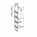 Opvouwbare ladder met armen in AISI 316 roestvrijstalen buis