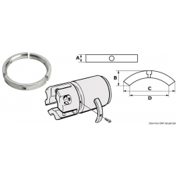 Saildrive/vouwschroefanode, 3-delige set