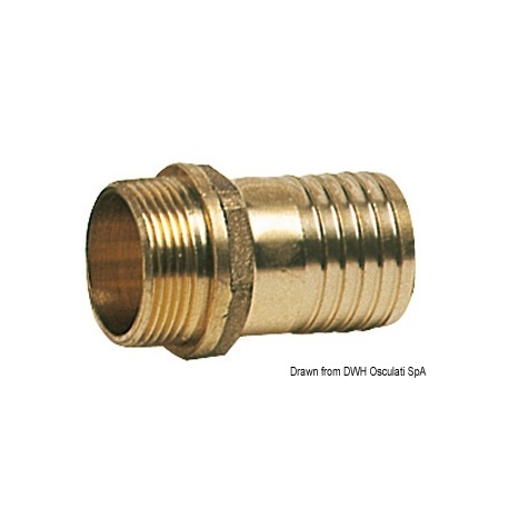 Male cast and turned brass hose connector