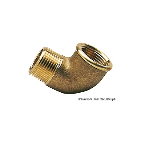 Codo de latón de 90° macho/hembra