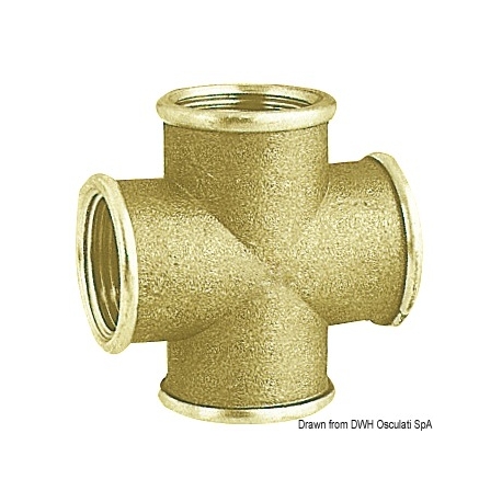 Brass cross fitting all female