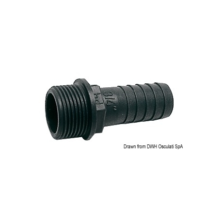 Conector de manguera macho de polipropileno