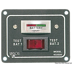 Test panel for 2 batteries with switch to operate it