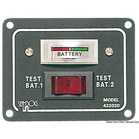 Pannello- test per 2 batterie con interruttore per azionarlo