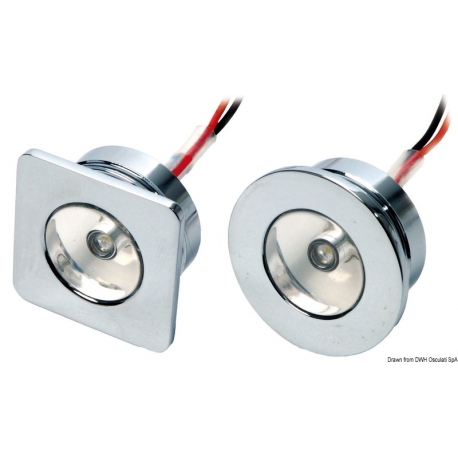 Lampe de courtoisie LED encastrée à l'avant, en laiton