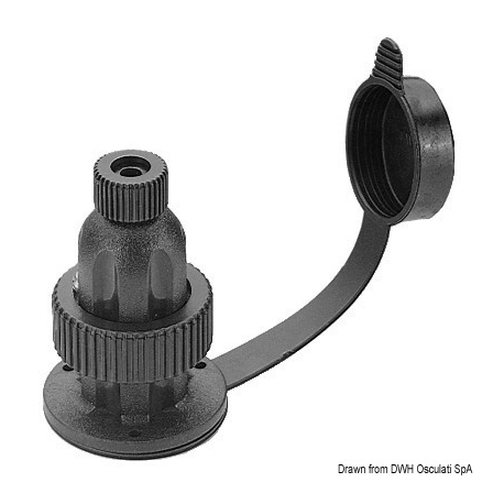 Wasserdichter Stecker aus Polycarbonat und Messingkontakte