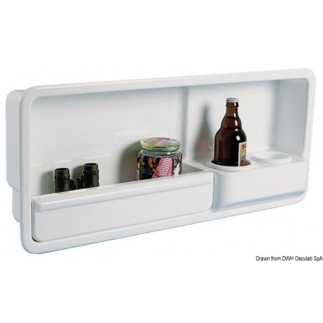 Compartiment de rangement latéral avec deux porte-gobelets / boîtes de conserve / petites bouteilles