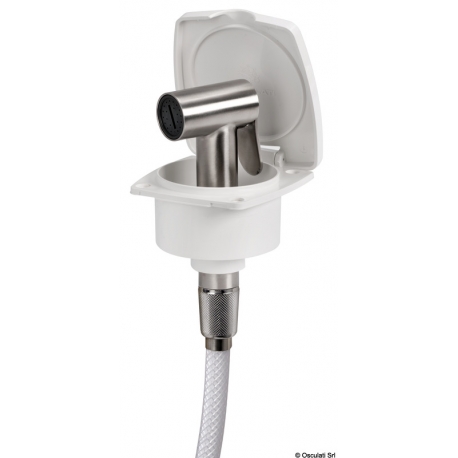 New Edge shower cubicle with Tiger stainless steel shower