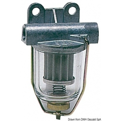 Fuel filter with transparent glass bowl