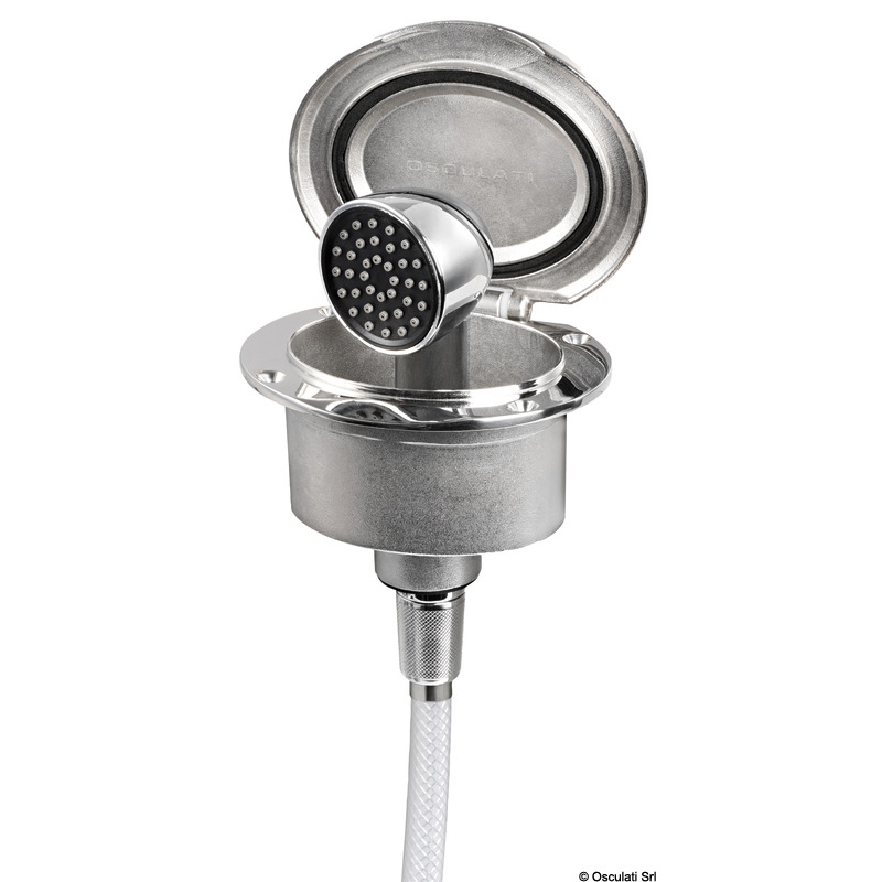 Osculati Box Doccia Con Interruttore Stagno Per Barche - Tubo PVC 2,5 M, Doccetta A Pulsante Mizar