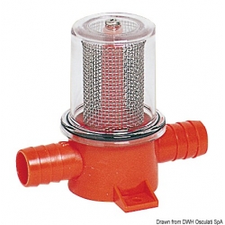 Inlinefilter voor bilge- en douchepompen
