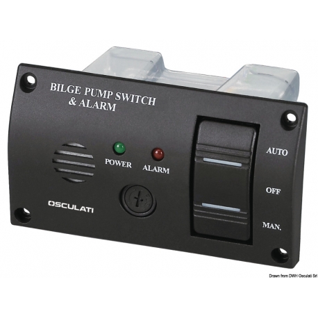 Panel de control de la bomba de achique con alarma sonora