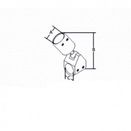 Supporto a cappuccio con perno sfilabile fissaggio su corrimano